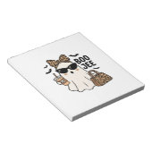 Boo Jee Geist Halloween Leopard Schleife Vektor De Notizblock (angewinkelt)