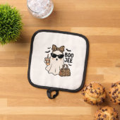 Boo Jee Geist Halloween Leopard Schleife Vektor De Topflappen (Oben Unten)