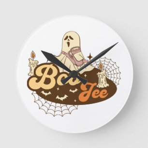 Boo-Jee Geist Halloween lustig Runde Wanduhr