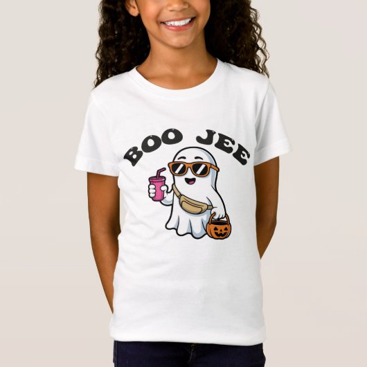 BOO-JEE Geist – Lustiges Boujee Halloween-Design T-Shirt (Vorderseite)