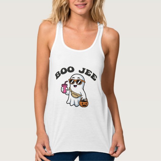 BOO-JEE-Geist – Lustiges Boujee-Halloween-Design Tank Top (Vorderseite)