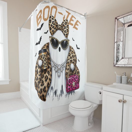 Boo-JEE Gespenst Leopard Kokette Halloween Duschvorhang (Beispiel)