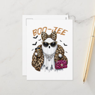 Boo-JEE Gespenst Leopard Kokette Halloween Feiertagspostkarte