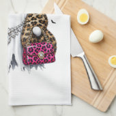 Boo-JEE Gespenst Leopard Kokette Halloween Geschirrtuch (Viertel Falte)