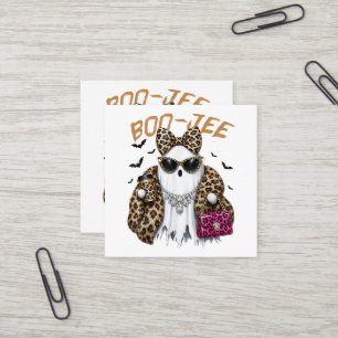 Boo-JEE Gespenst Leopard Kokette Halloween Quadratische Visitenkarte