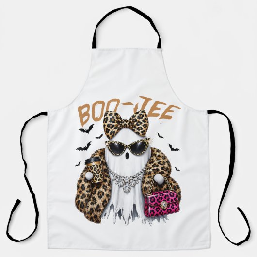 Boo-JEE Gespenst Leopard Kokette Halloween Schürze (Vorderseite)