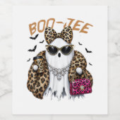 Boo-JEE Gespenst Leopard Kokette Halloween Weinetikett (Einzelnes Label)