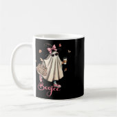 Boo Jee Ghost Drinking Coquette Bow Hallowe Kaffeetasse (Links)