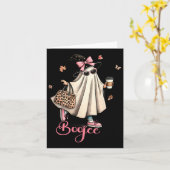 Boo Jee Ghost Drinking Coquette Bow Hallowe Karte (Gelbe Blume)