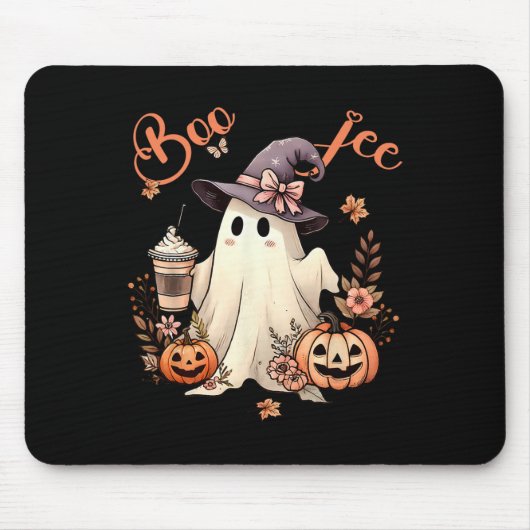 Boo Jee Ghost Drinking Coquette Bow Hallowe Mousepad (Vorne)