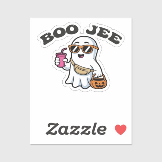 BOO-JEE Ghost – Funny Boujee Halloween Design Aufkleber (Blatt)