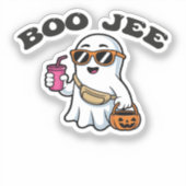 BOO-JEE Ghost – Funny Boujee Halloween Design Aufkleber (Vorderseite)