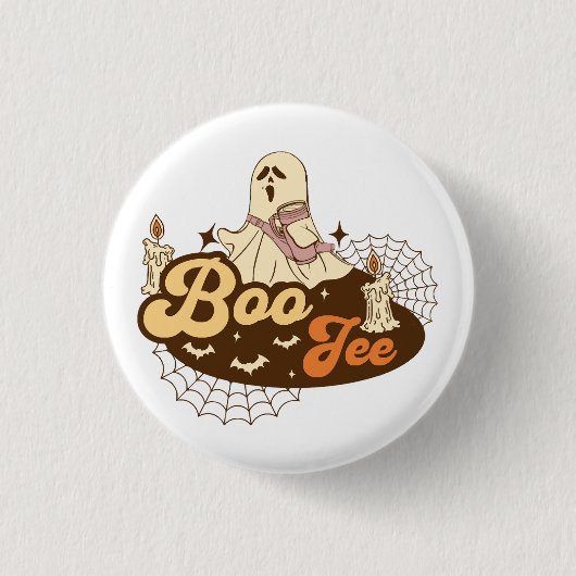 Boo-Jee Ghost Halloween lustig Button (Vorderseite)