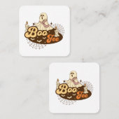 Boo-Jee Ghost Halloween lustig Quadratische Visitenkarte (Vorne/Hinten)