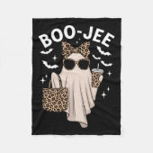 Boo Jee Ghost mit Kaffee Coquette Bow Halloween W Fleecedecke (Vorderseite)