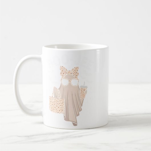 Boo Jee Ghost mit Kaffee Coquette Bow Halloween W Kaffeetasse (Links)