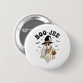 Boo Jee Ghost Niedlich Funny Halloween Button (Vorne & Hinten)