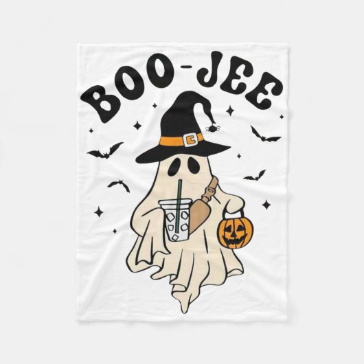 Boo Jee Ghost Niedlich Funny Halloween Fleecedecke (Vorderseite)
