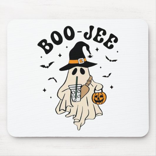 Boo Jee Ghost Niedlich Funny Halloween Mousepad (Vorne)