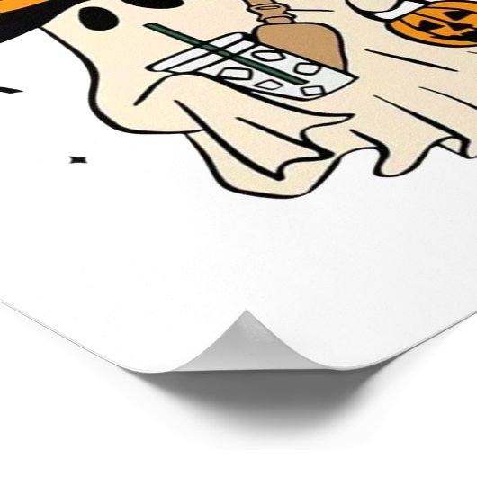 Boo Jee Ghost Niedlich Funny Halloween Poster (Ecke)