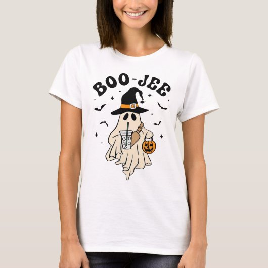 Boo Jee Ghost Niedlich Funny Halloween T-Shirt (Vorderseite)