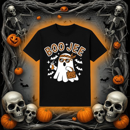 Boo-Jee Ghost | Trendy Leopard Print Halloween T-Shirt