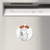 Boo-Jee Halloween-Geist mit Iced Kaffee in der Han Magnet (In Situ (Geschirrspüler))