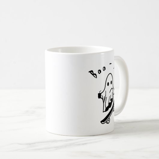 Boo Jee Halloween Ghost Skaten Spooky Zeichnungen Kaffeetasse (VorderseiteRechts)