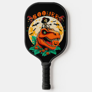 BOO-Jee Halloween: T-Rex & Skeleton Spaß Design! Pickleball Schläger