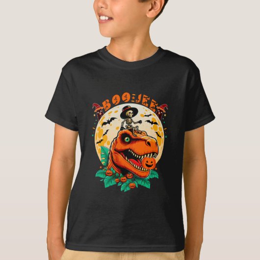 BOO-Jee Halloween: T-Rex & Skeleton Spaß Design! T-Shirt (Vorderseite)