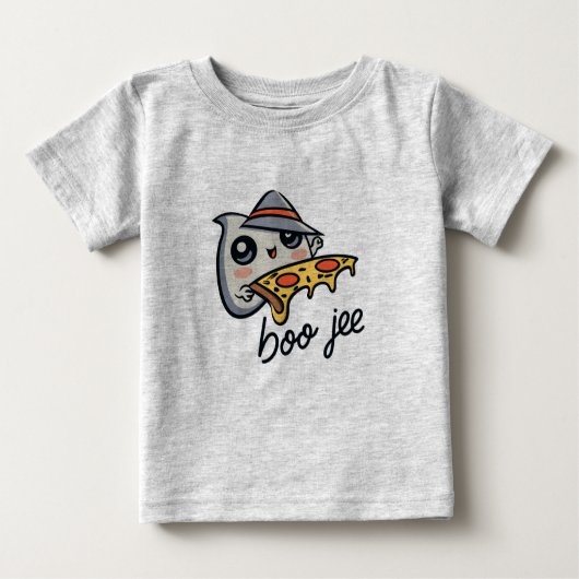 Boo Jee isst Pizza Baby T-shirt (Vorderseite)