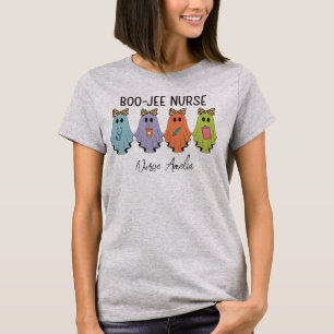 Boo-Jee Krankenschwester Halloween-Geist Personali T-Shirt