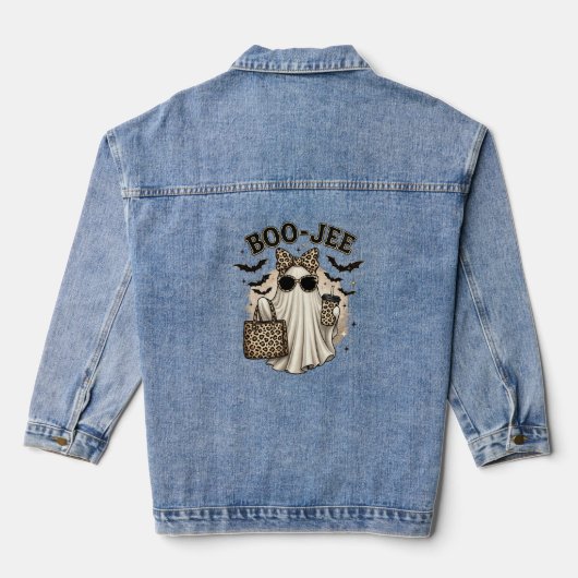 Boo-Jee Leopard Geist Denim Jacke (Rückseite)