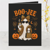 Boo JEE Leopard Geist Halloween Süß Gruselig Karte (Gelbe Blume)