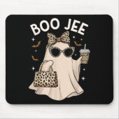 Boo Jee Leopard Ghost Coffee Halloween Boujee Wome Mousepad (Vorne)