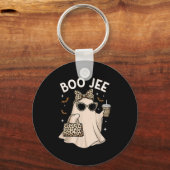 Boo Jee Leopard Ghost Coffee Halloween Boujee Wome Schlüsselanhänger (Vorderseite)