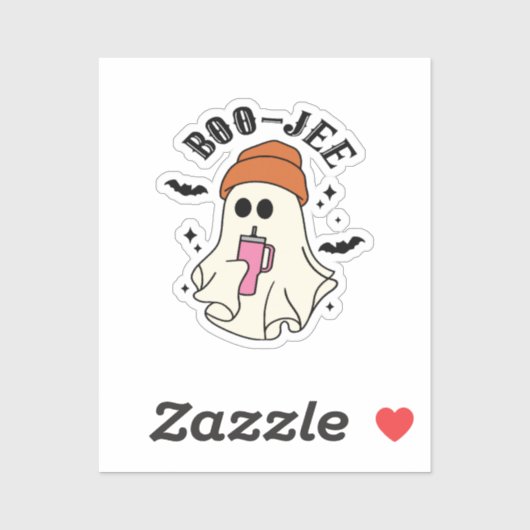 Boo-Jee lustiges Halloween Tumbler-Inspiriert Geis Aufkleber (Blatt)