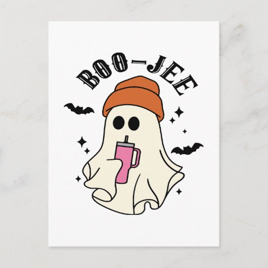 Boo-Jee lustiges Halloween Tumbler-Inspiriert Geis Postkarte (Vorderseite)