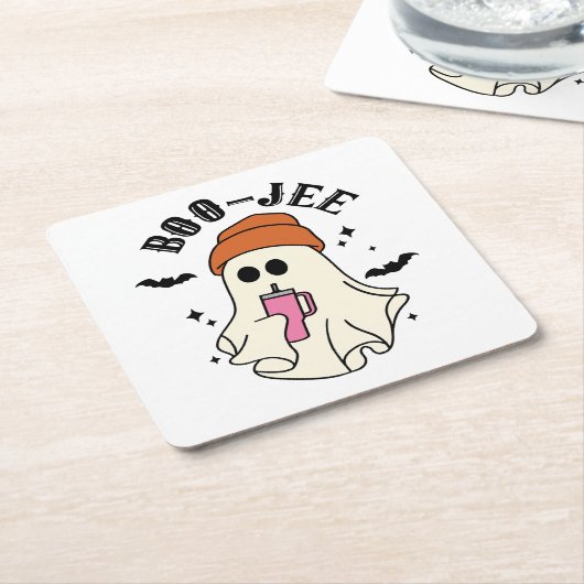 Boo-Jee lustiges Halloween Tumbler-Inspiriert Geis Rechteckiger Pappuntersetzer (angewinkelt)