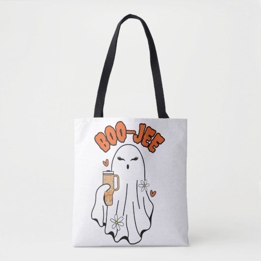 Boo-Jee Niedliches Halloween Ghost mit 40oz Tumble Tasche (Vorderseite)