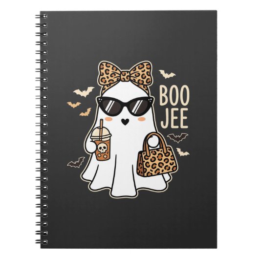 Boo Jee Süßer Geist Halloween Leopard Design_1 Notizblock (Vorderseite)
