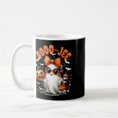 Boo-jee Trick oder Treat Spooky Ghost-Kürbislatern Kaffeetasse (Links)