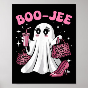 Boo-jee Tumbler Ghost Boujee Leopard Halloween Gir Poster