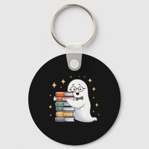 Boo-k-Liebhaber Halloween-Geist-Lehrer Buchstapel Schlüsselanhänger