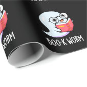 Boo-k Worm Funny Bookworm Ghost Pun Dark BG Geschenkpapier (Rolleneckpunkt)
