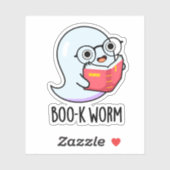 Boo-k Worm Funny Halloween Bookworm Ghost Pub Aufkleber (Blatt)