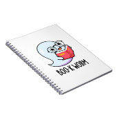 Boo-k Worm Funny Halloween Bookworm Ghost Pub Notizblock (Rechte Seite)
