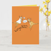 BOO Kangaroo - Funny Halloween Grußkarte Karte (Gelbe Blume)