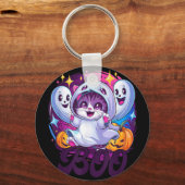 Boo Katze Geist  Schlüsselanhänger (Vorderseite)