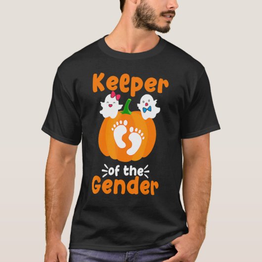 Boo Keeper of the Gender Reveal Baby Announcement T-Shirt (Vorderseite)